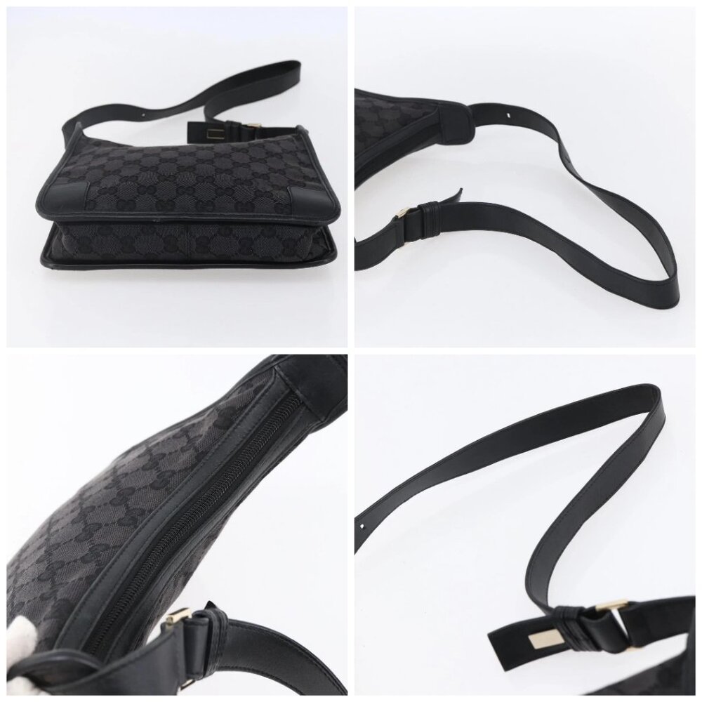 GUCCI GG Canvas Shoulder Bag Black Silver - Picture 16 of 16